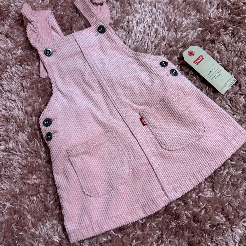Levi's Kids Pink Corduroy Overalls